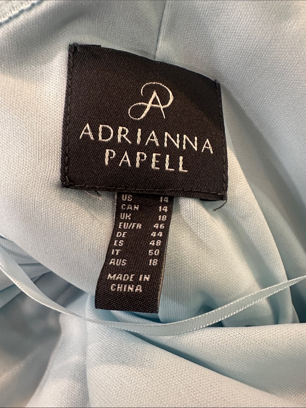 Adrianna Papell Blue Floral One-Shoulder Evening Dress - Picture 8 of 8